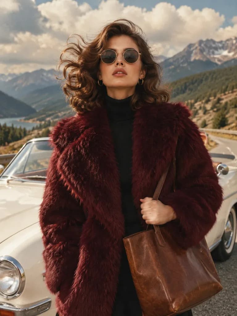 Retro Luxury Mountain Highway Editorial