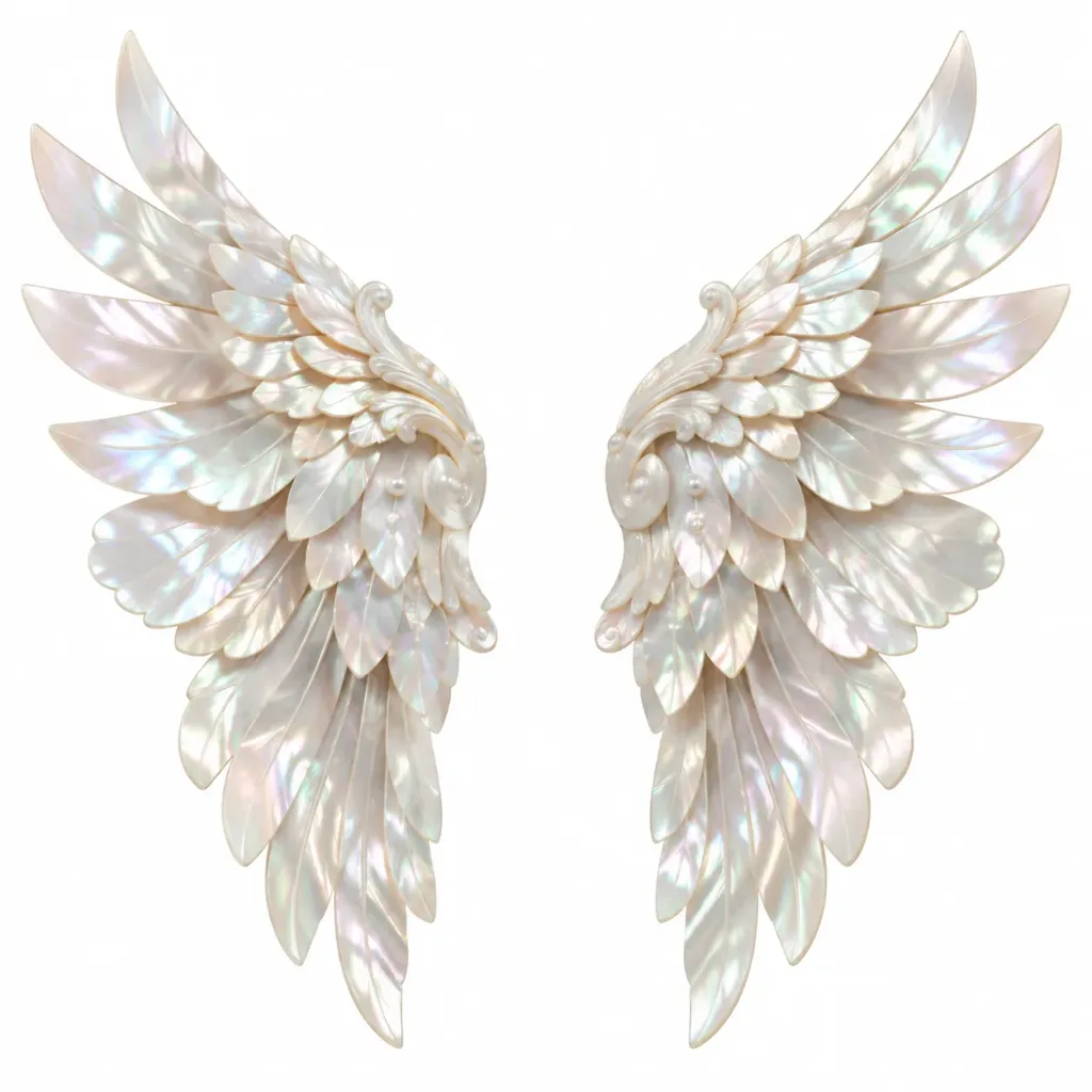 Ornate Mother-of-Pearl Sculpted Wings