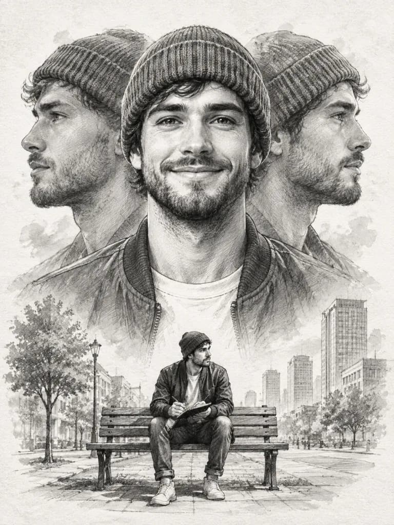 Monochrome Multi-Perspective Character Sketch Study