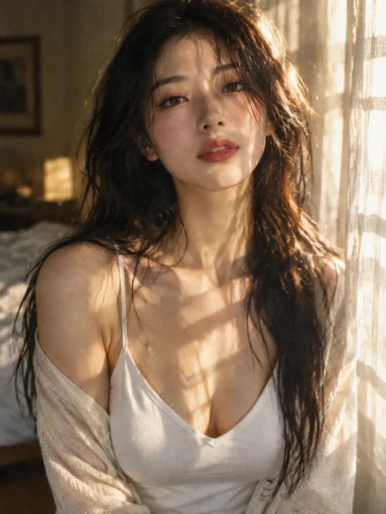 East Asian Woman in Morning Sunlight
