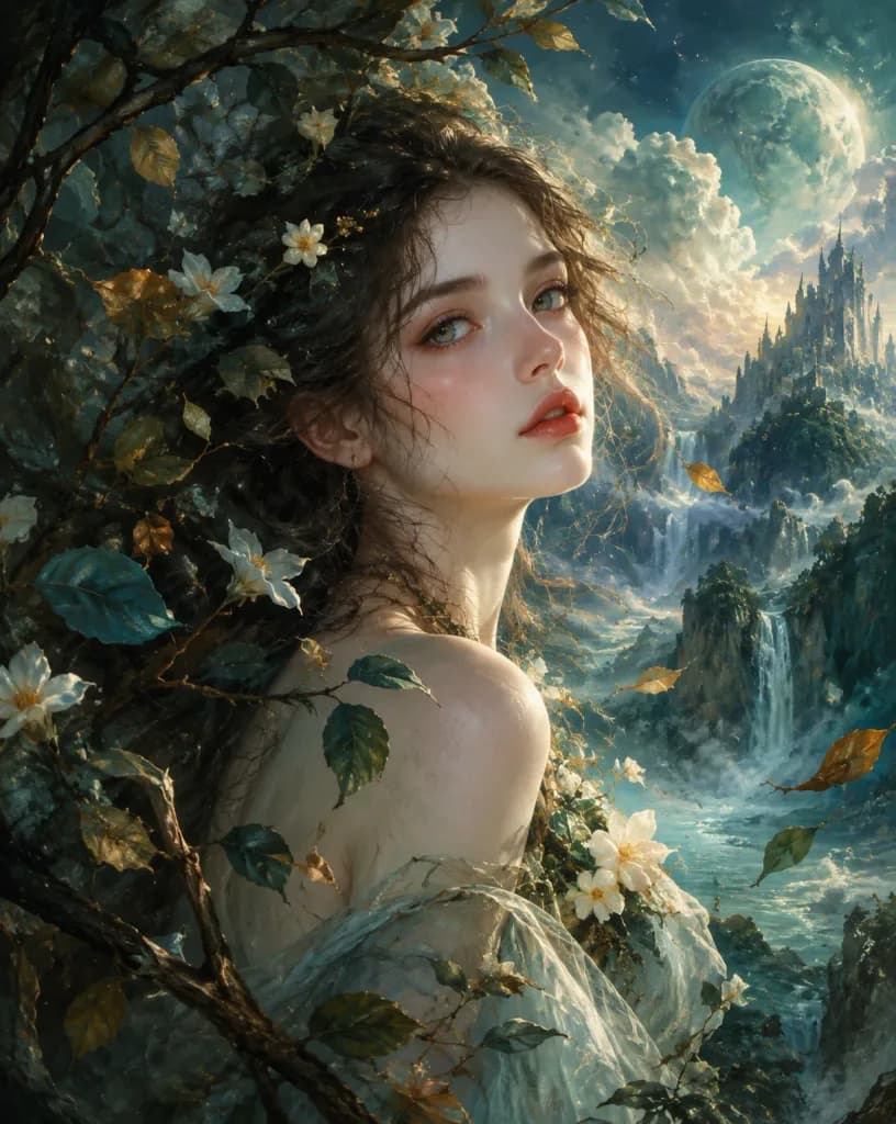 Surreal Romantic Oil Portrait