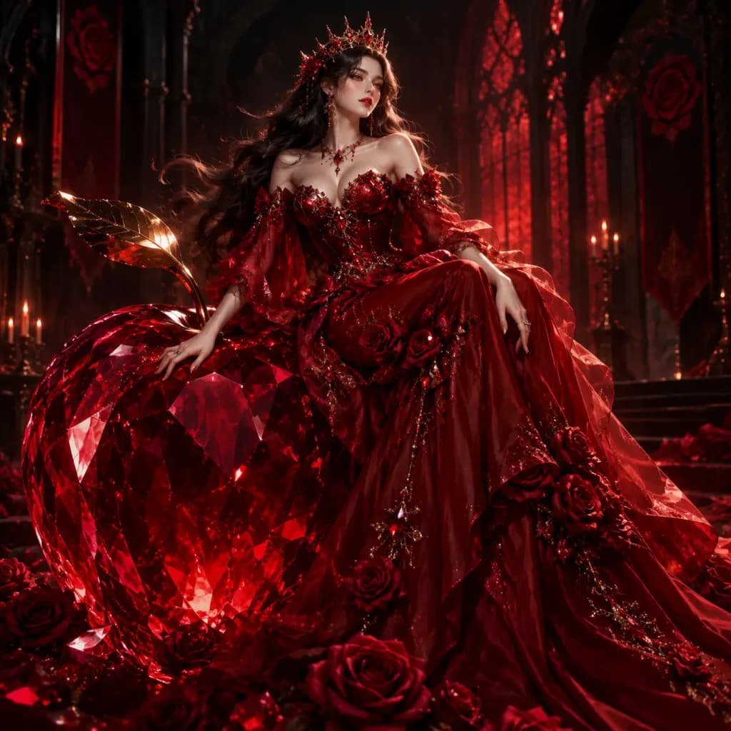 Gothic Rose Queen on Crystal Apple