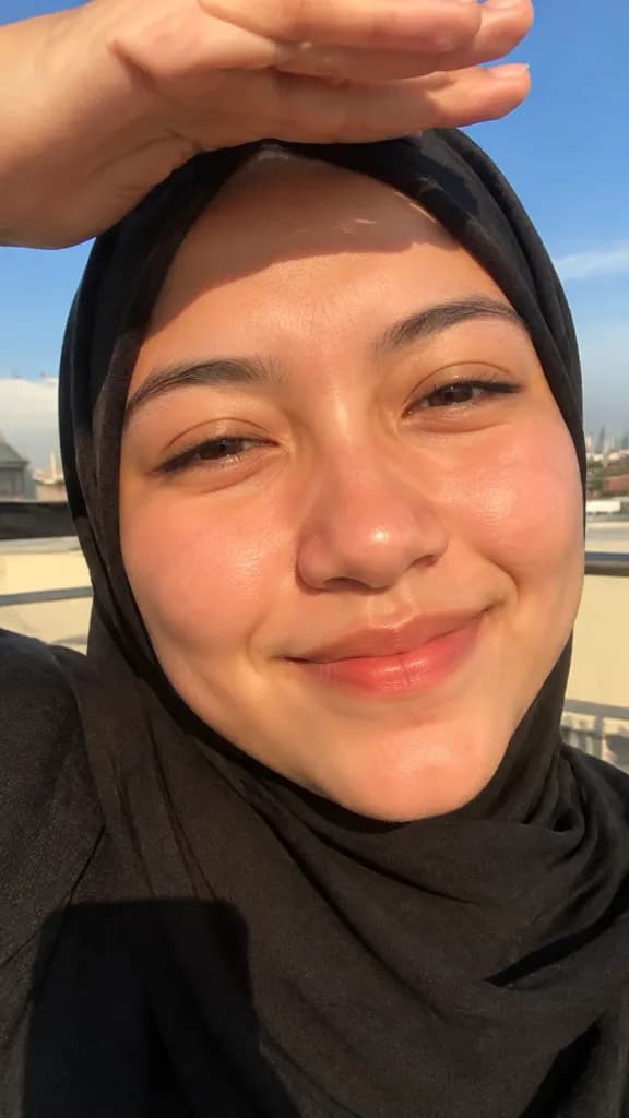 Golden Hour Rooftop Smartphone Selfie