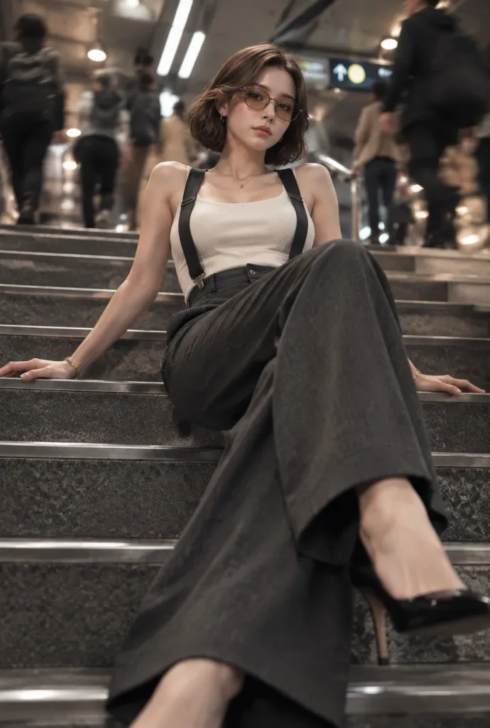 Subway Staircase High Fashion Portrait