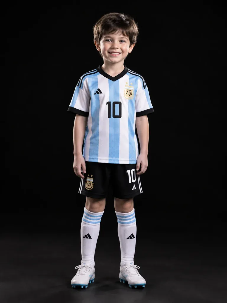 Ritratto in Studio di Piccolo Calciatore