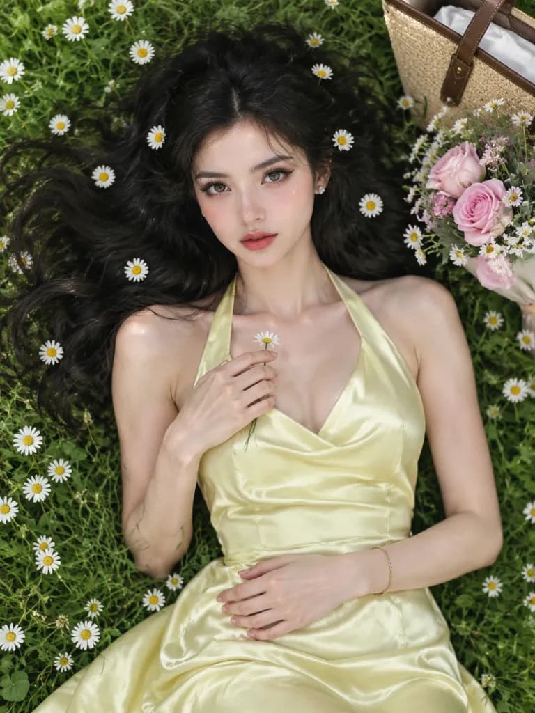 草原のフラットレイ・エディトリアルポートレート