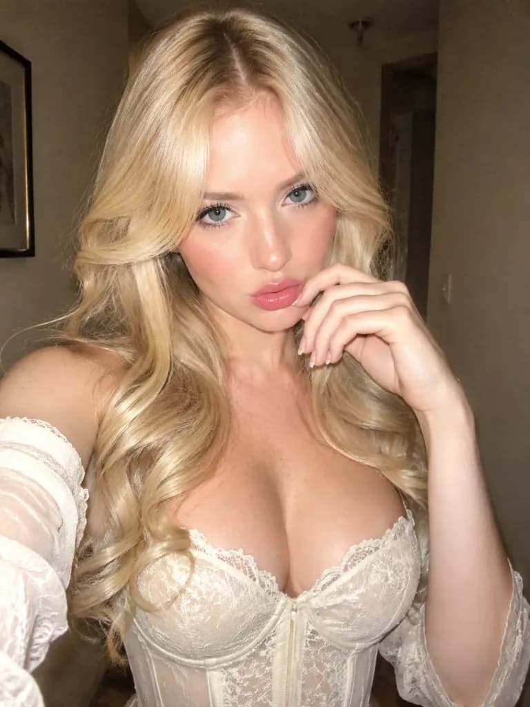 Retro Flash Selfie in Lace Corset