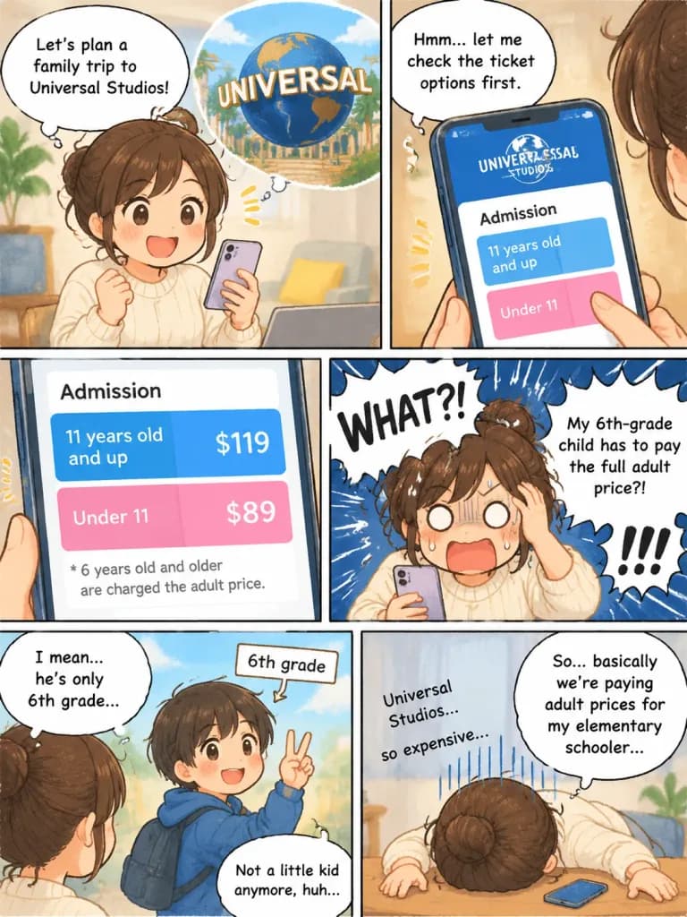 가족 여행 입장권 충격 일상 만화