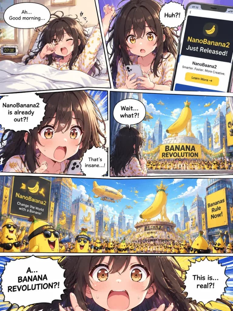 彩色单页漫画香蕉革命