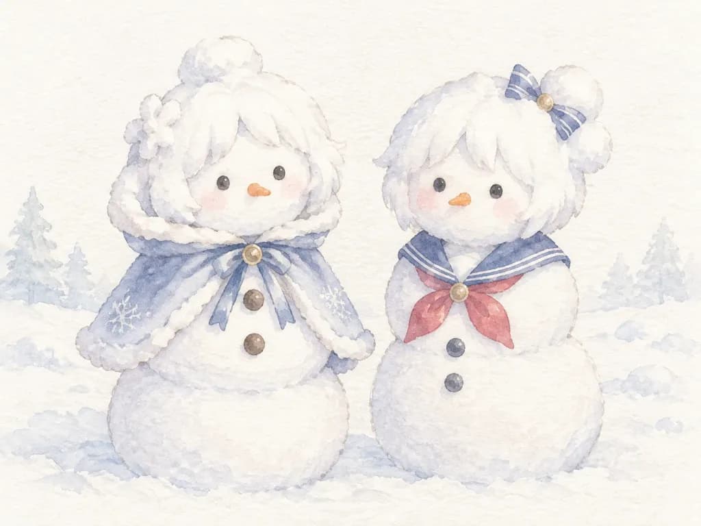 Character to Snowman Watercolor Transformation