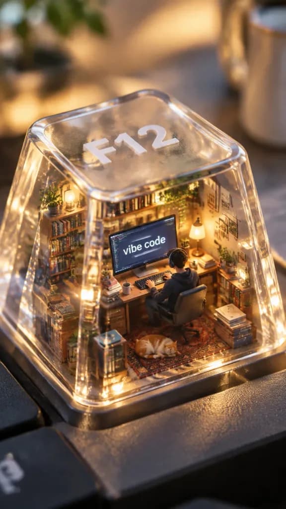 Cozy Miniature Room Inside Transparent Keycap