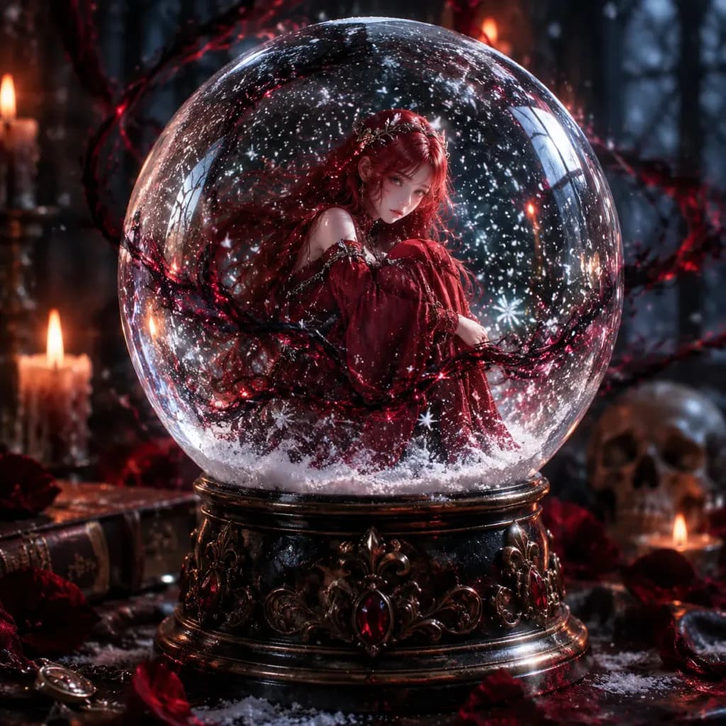 Dark Magic Christmas Snow Globe