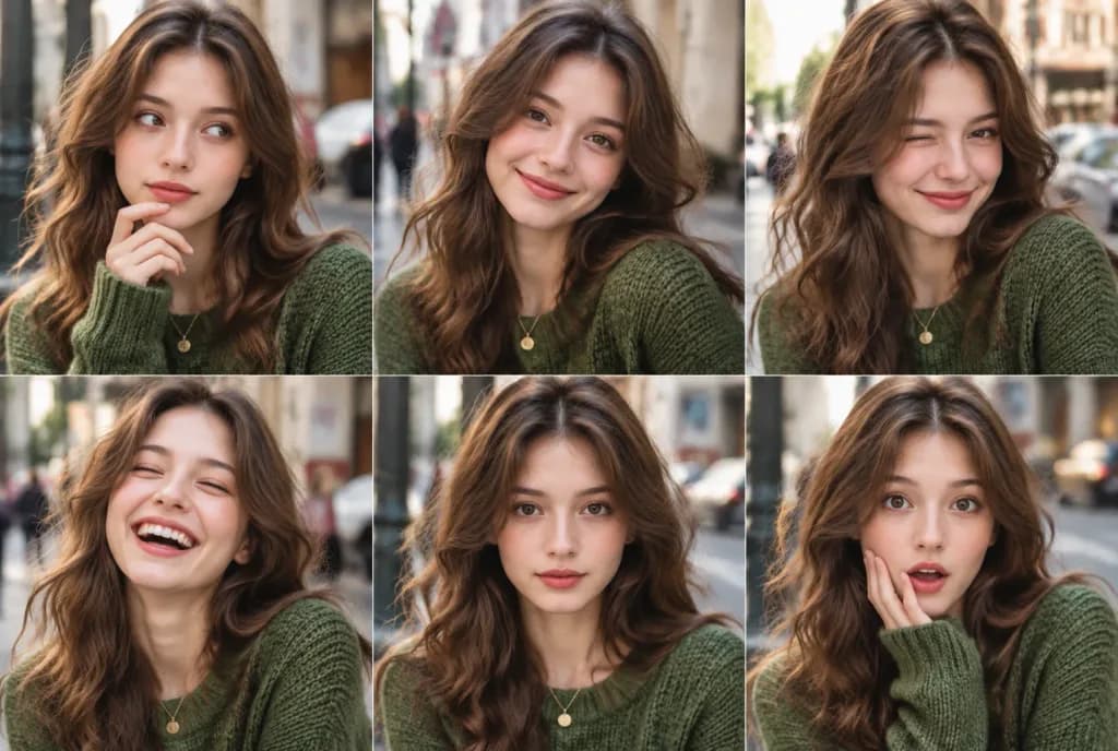 多彩な表情のエディトリアルポートレートコラージュ
