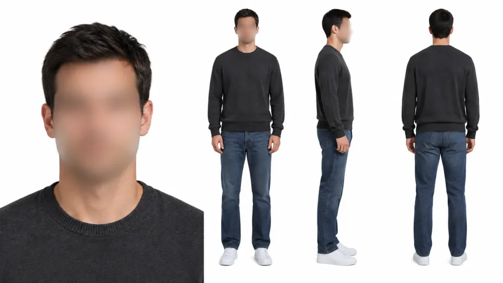 Three-View Character Turnaround Sheet