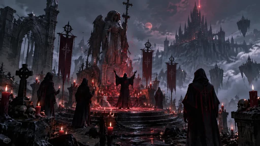 Gothicpunk Necropolis Ritual Scene
