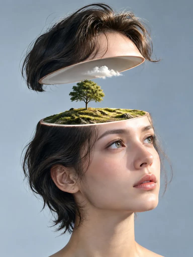 Surreal Sliced Head Inner World
