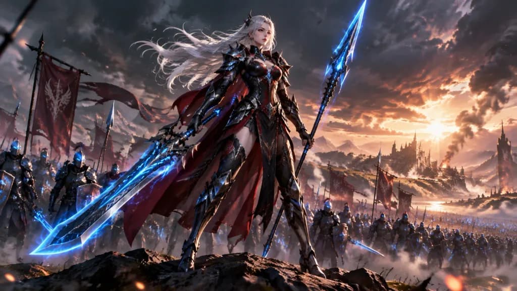 Fantasy Warrior Commander Jo on Battlefield
