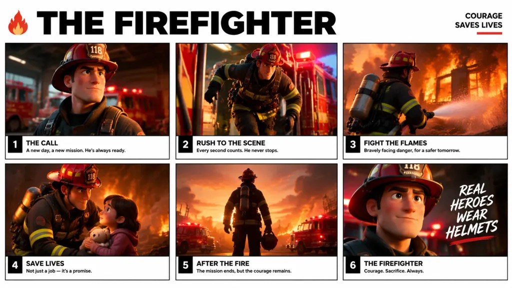 Stylized 3D Infographic Storyboard Poster