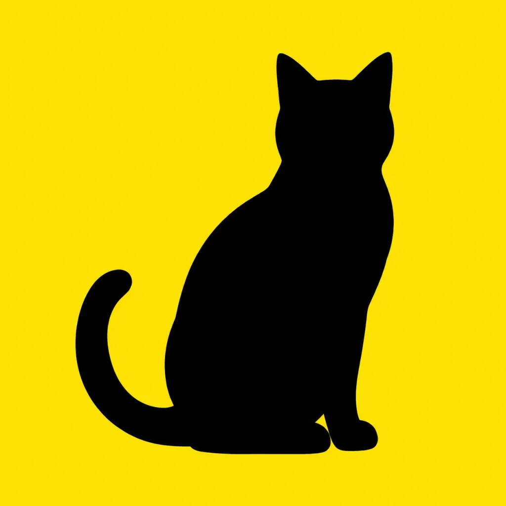 Minimalist Black Silhouette on Yellow