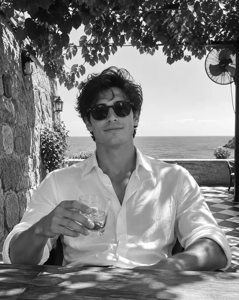 Monochrome Riviera Coastal Portrait