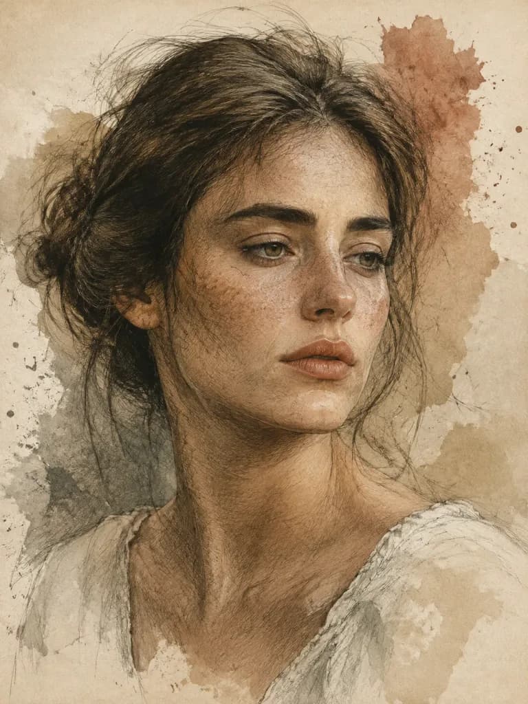 Mixed-Media Fine Art Portrait Sketch