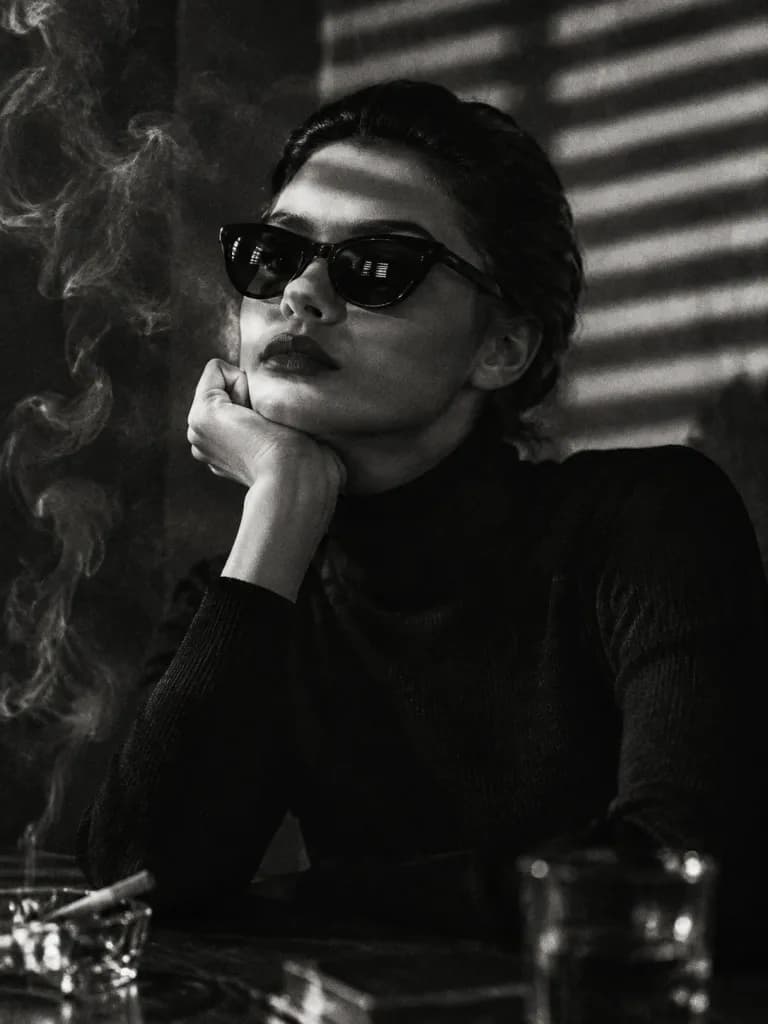 1940s Film Noir Shadow Portrait