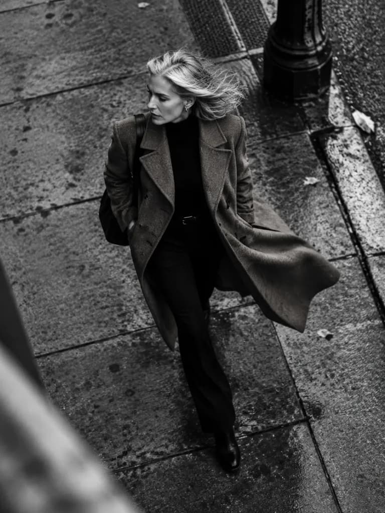 Moda Urbana in Bianco e Nero dall'Alto