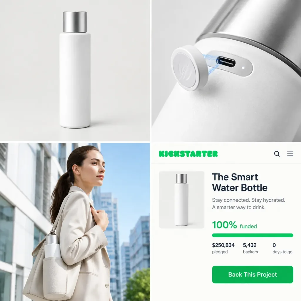 智慧穿戴Kickstarter群眾募資四格展示圖