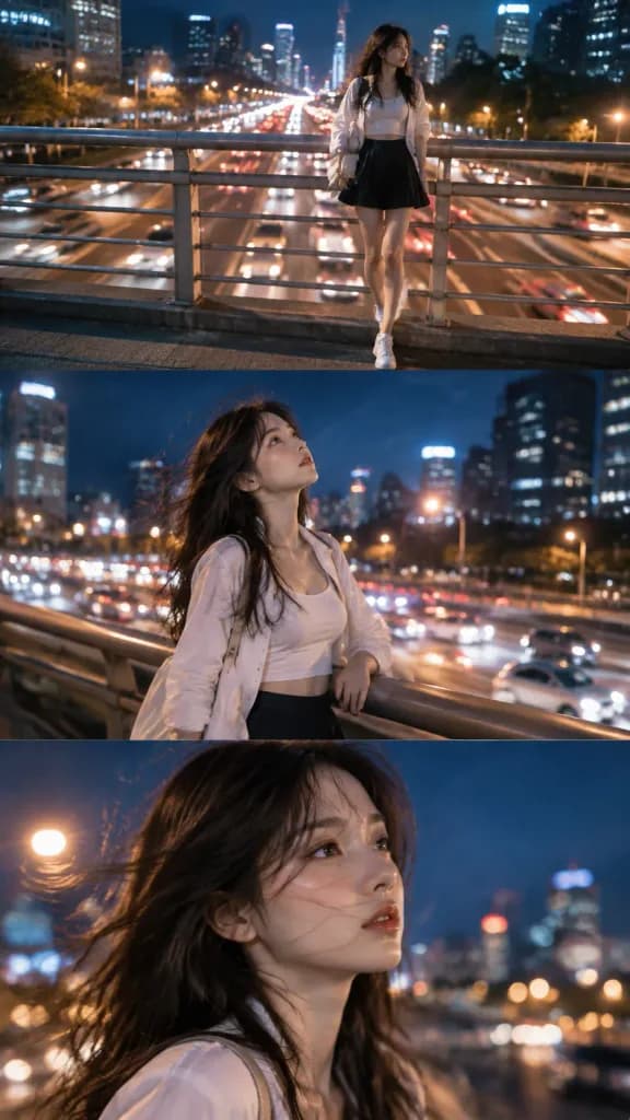 Night City Cinematic Portrait Triptych