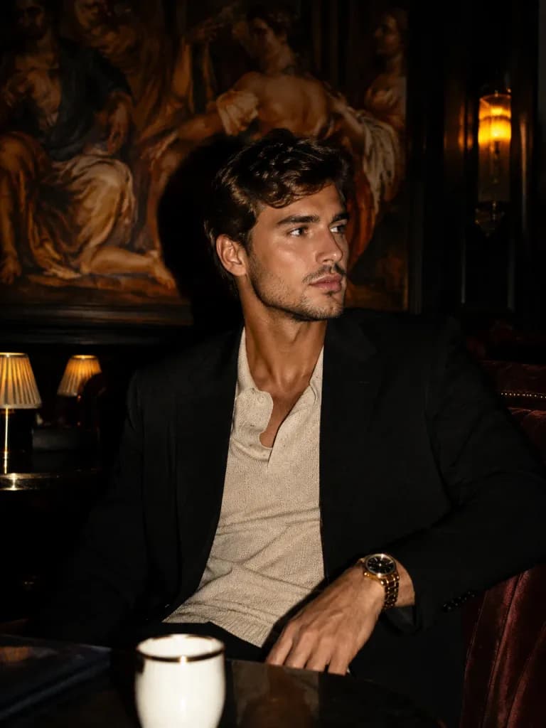 Direct Flash Club Portrait with Renaissance Mural