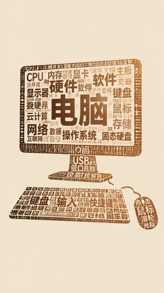 Computer Silhouette Typography Poster