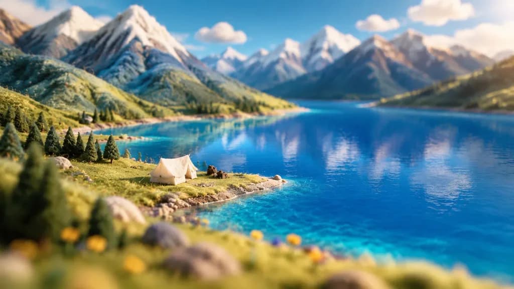 Tilt-Shift Miniature Lake Diorama