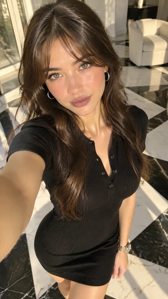 Golden Hour Luxury Interior Smartphone Selfie