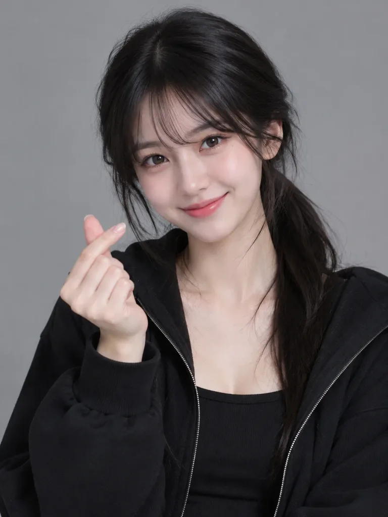 Студийный Портрет с Жестом Сердечка