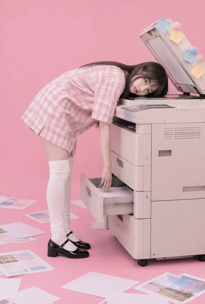 Monochromatic Pink Office Fashion Editorial