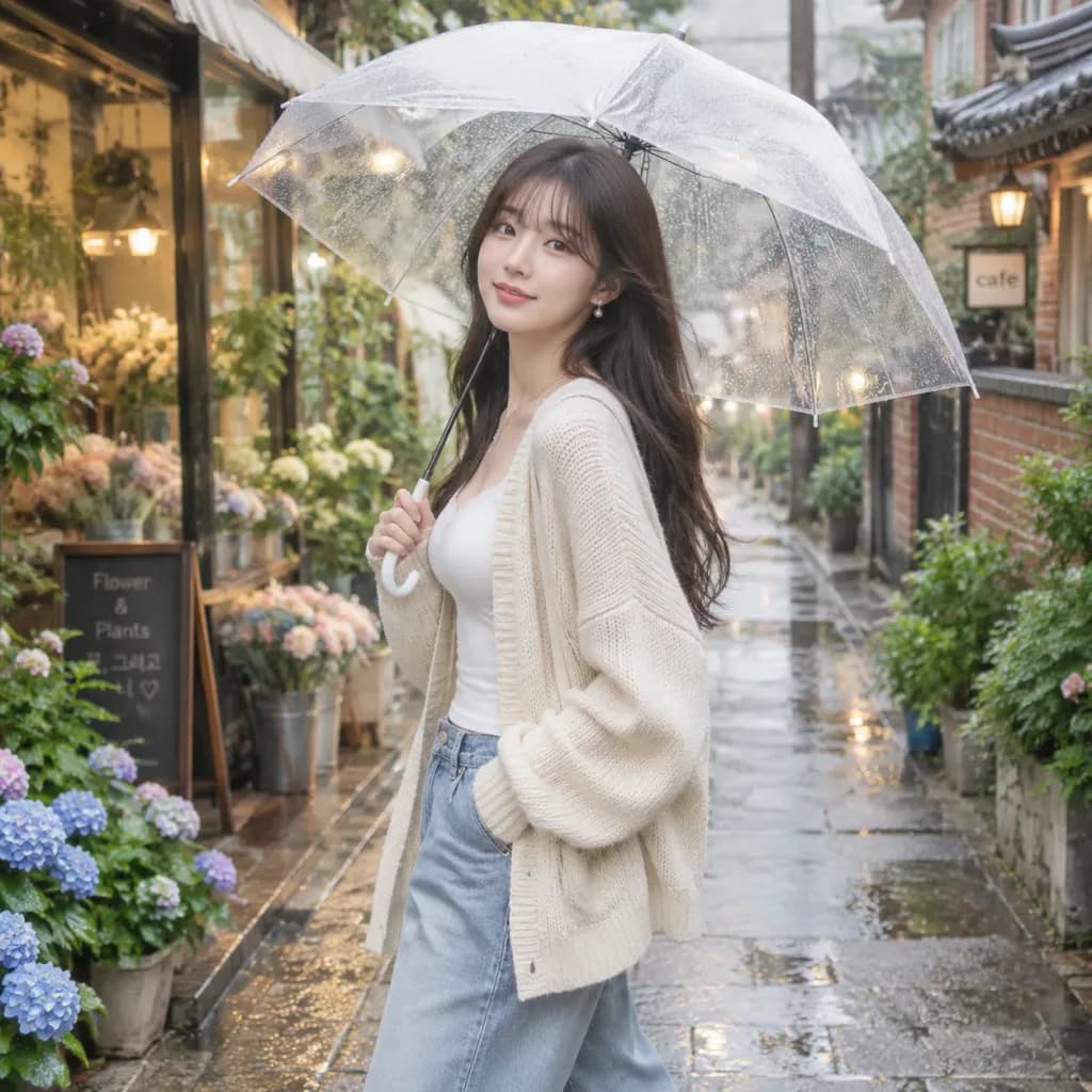 首爾雨天街頭時尚攝影