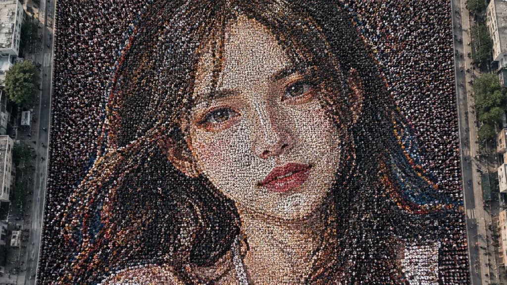 Aerial Street Mosaic Portrait