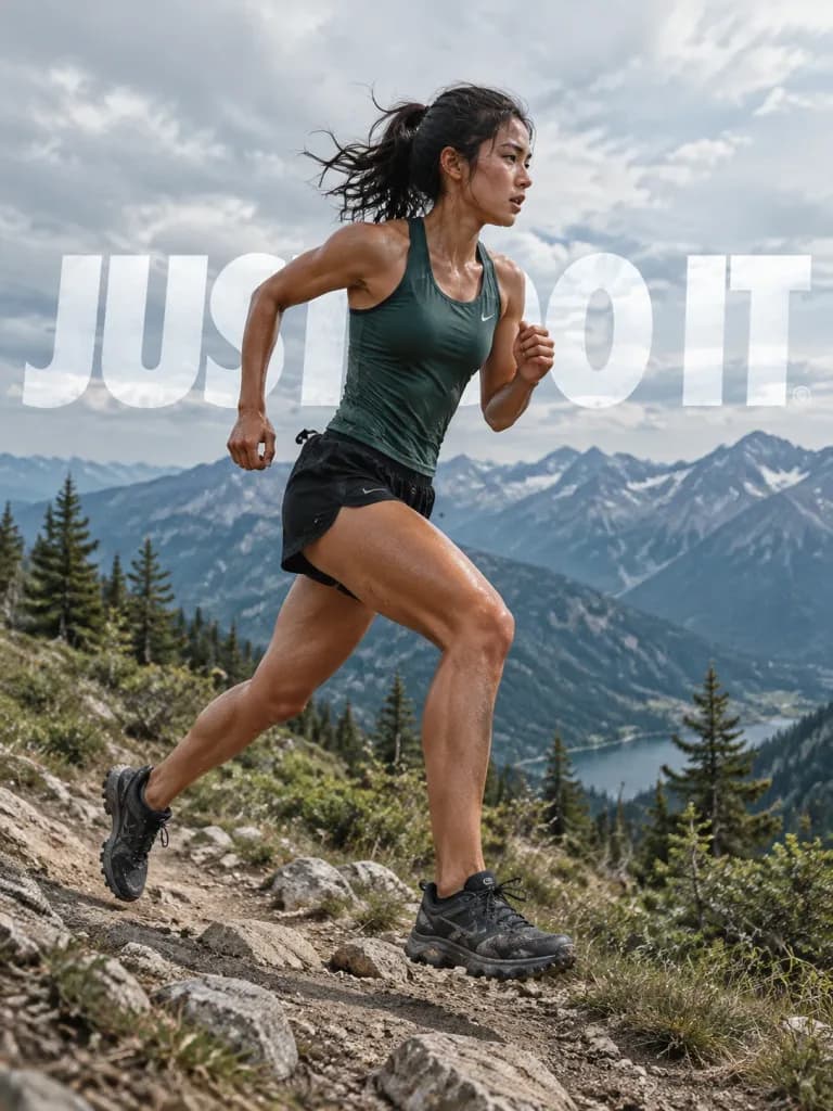 越野跑動態運動廣告海報
