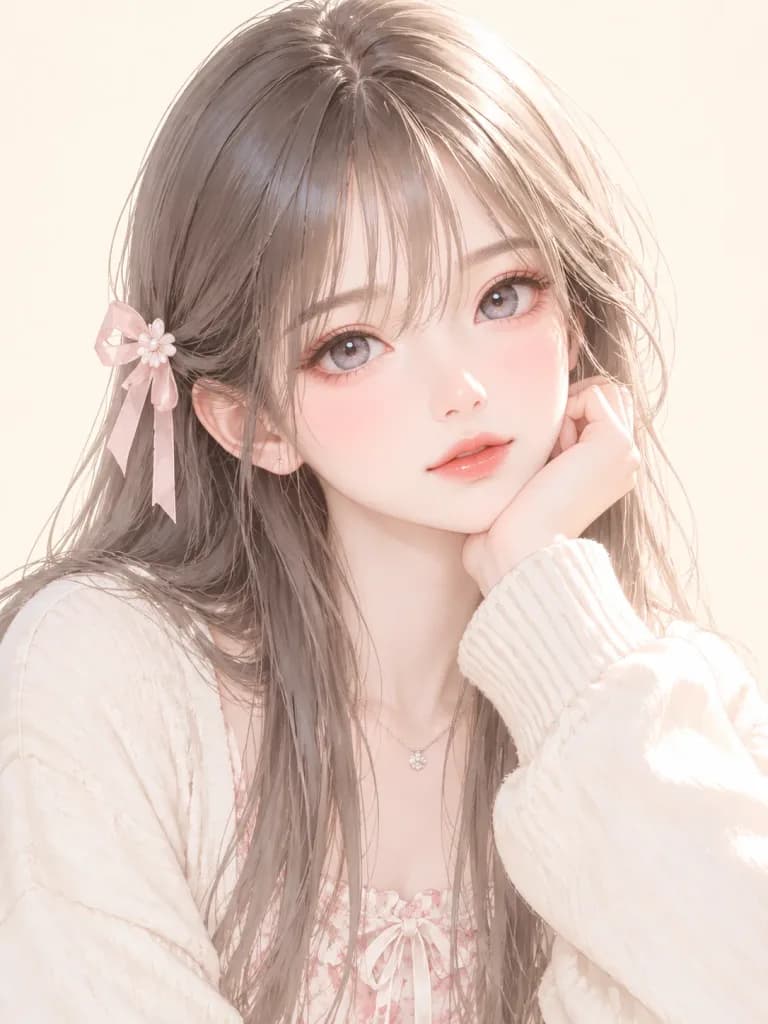 Editorial Pastel Anime Realism Portrait