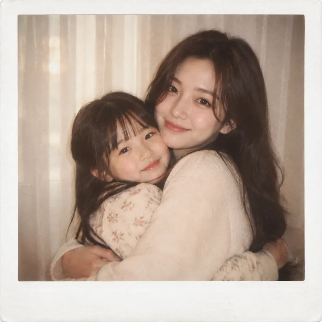 Adult Self Hugging Younger Self Polaroid