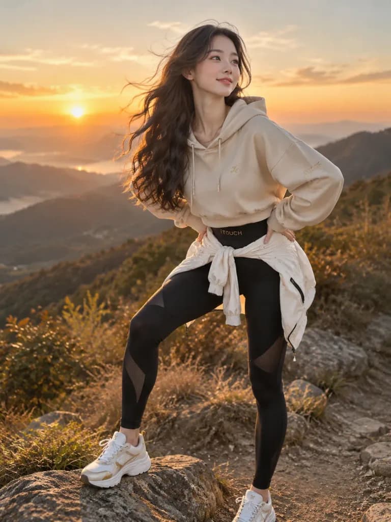 Candid Sunrise Mountain Trail Portrait