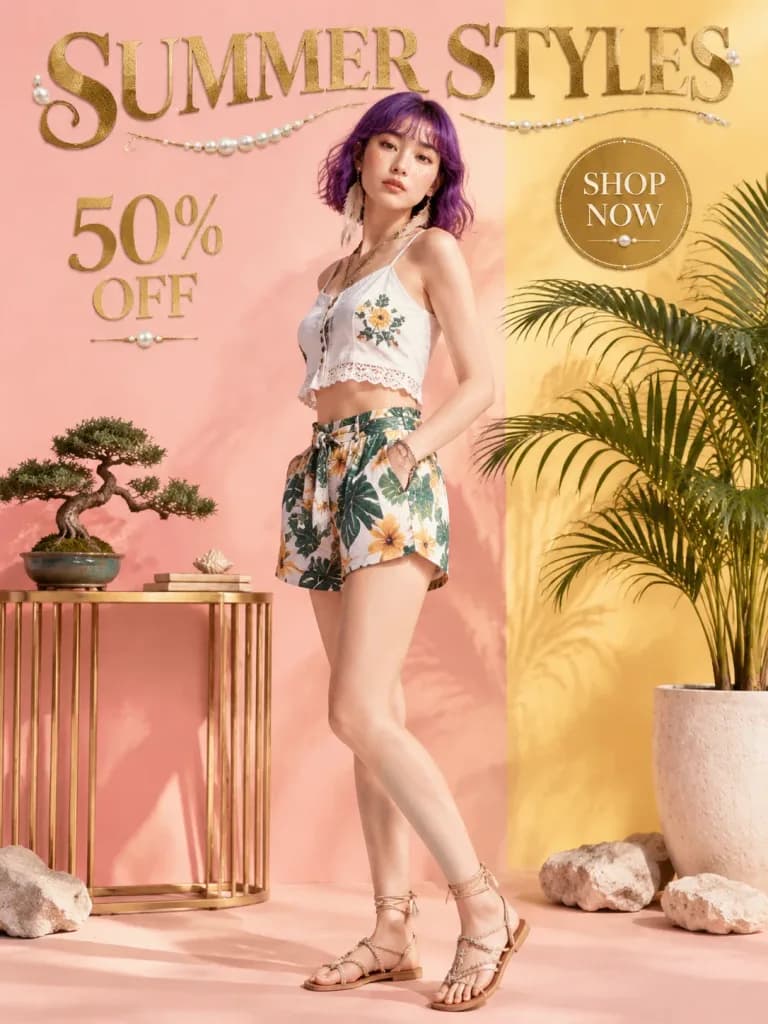 Summer Fashion Sale Editorial Poster