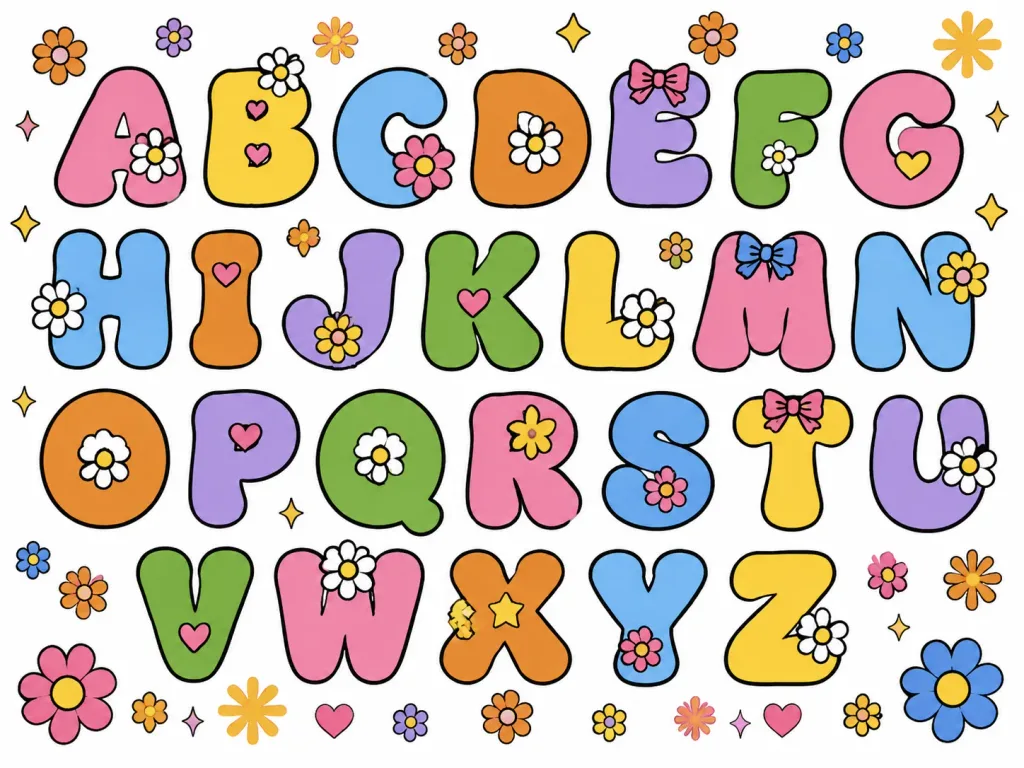 Retro Whimsical Alphabet Graphic Set