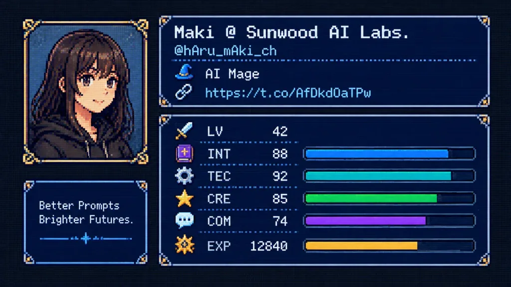 Retro RPG Character Status Screen Business Card