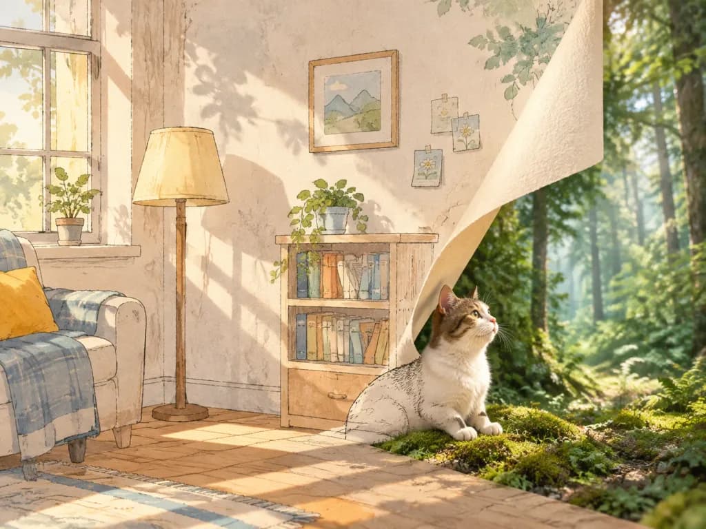 Mixed-Dimension Peeling Paper Room