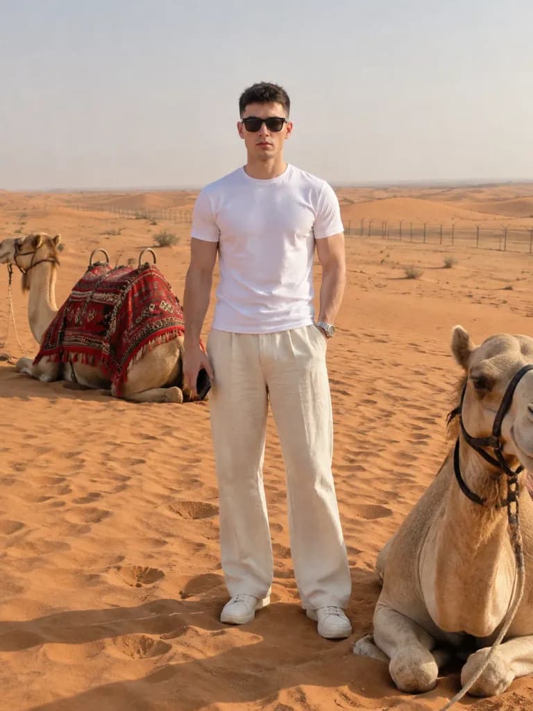 Retrato de Viagem no Deserto com Camelos