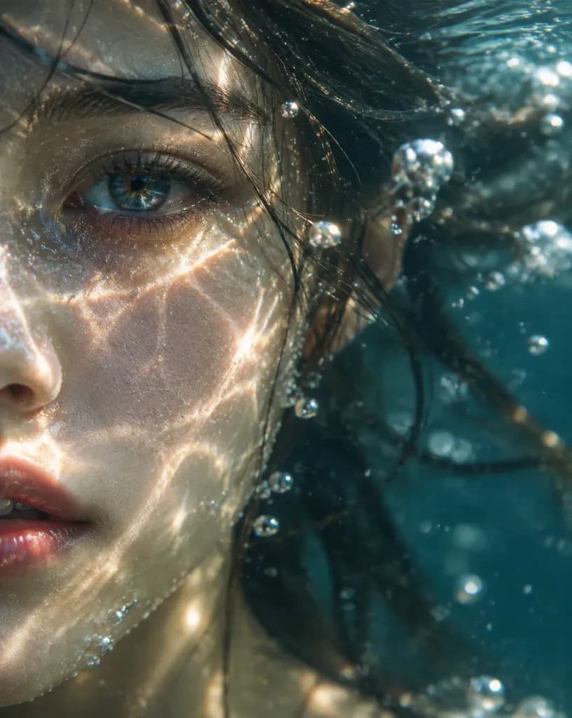 Submerged Macro Facial Portrait