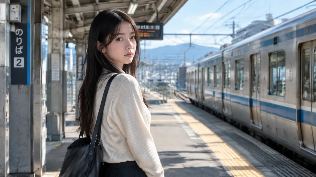 Character Standing on Train Platform