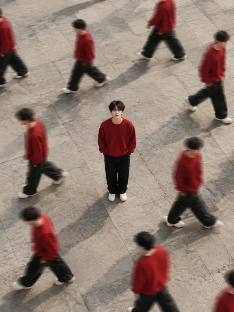 항공 앵글 초현실 클론 포토그래피