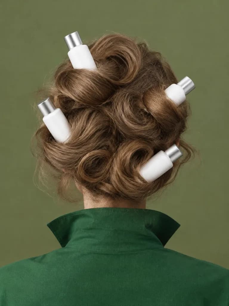 Beauty Product Tubes as Hair Rollers